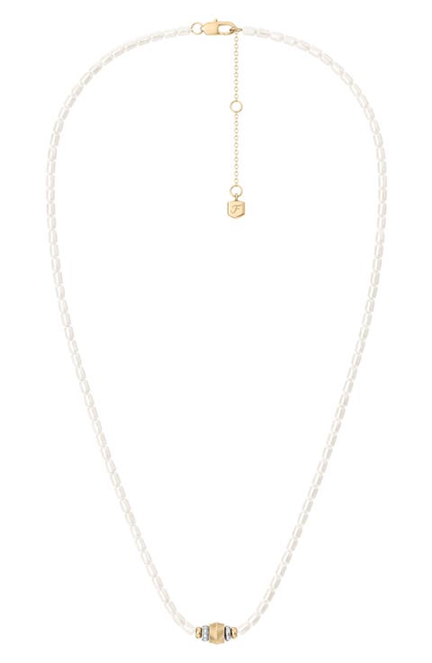 Harlow Pav Rondelle Imitation Pearl Necklace