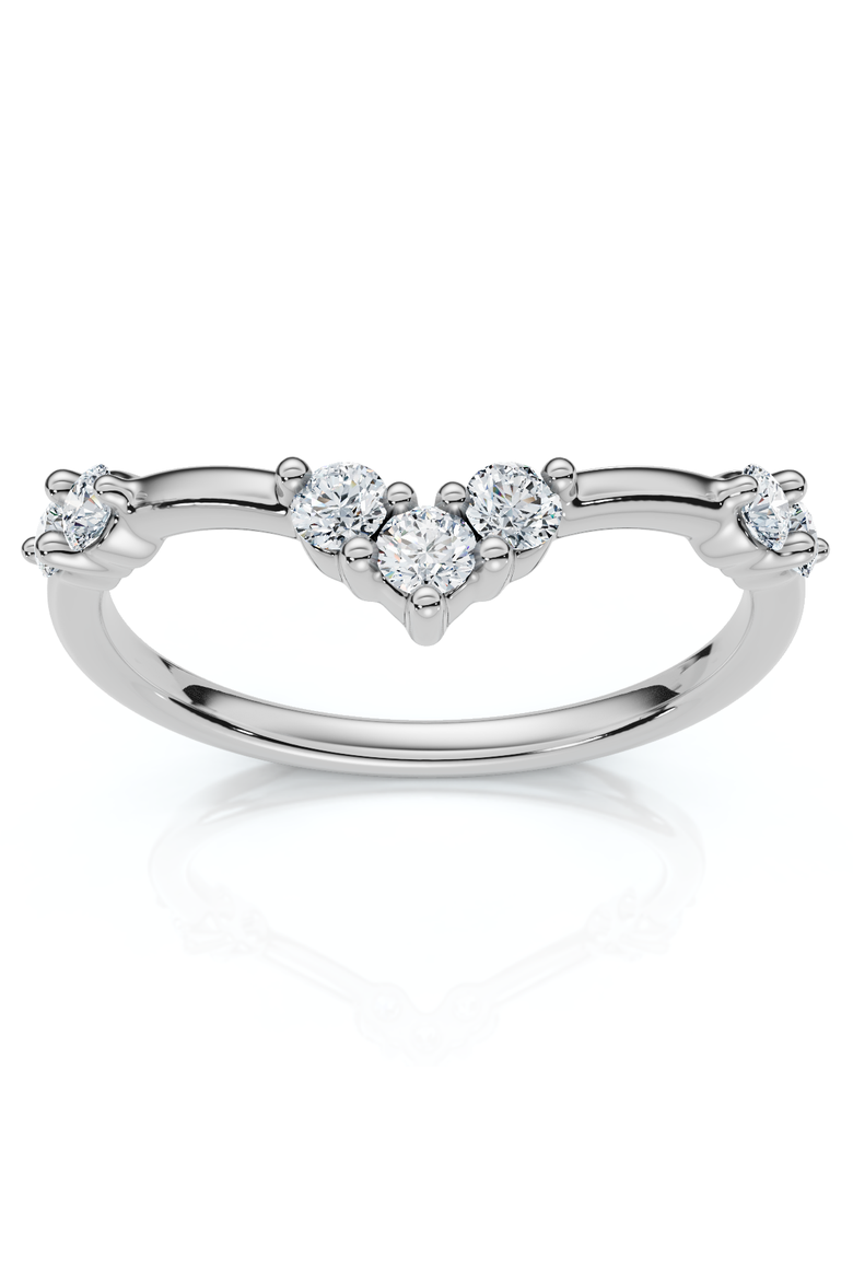 1/4Ct Diamond Diamond Guard Wedding Stack Ring 14k Gold or Platinum Lab Grown, Main, color, 14k White Gold