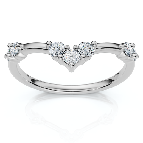 1/4Ct Diamond Diamond Guard Wedding Stack Ring 14k Gold or Platinum Lab Grown