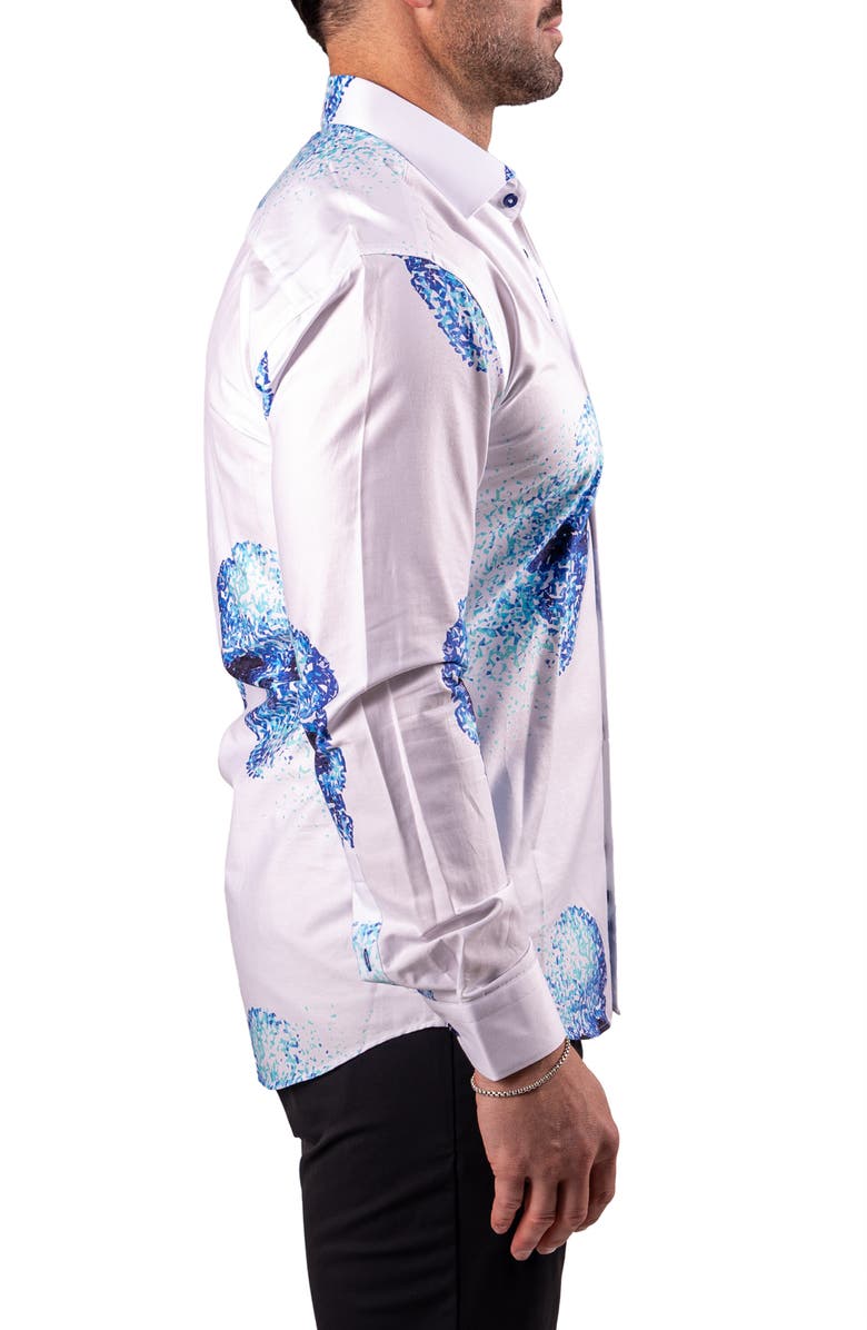 Maceoo Fibonacci Resistance Contemporary Fit Button-Up Shirt, Alternate, color, White