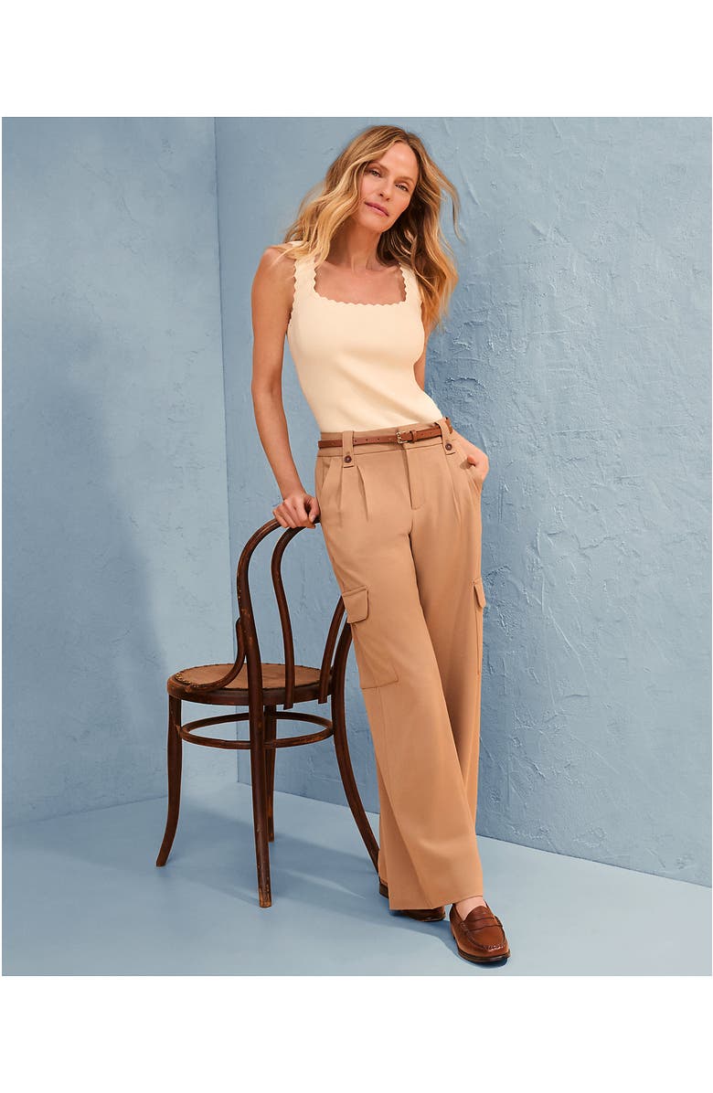Lands
End Soft Polish Cargo High Rise Wide Leg Pants, Alternate, color,
