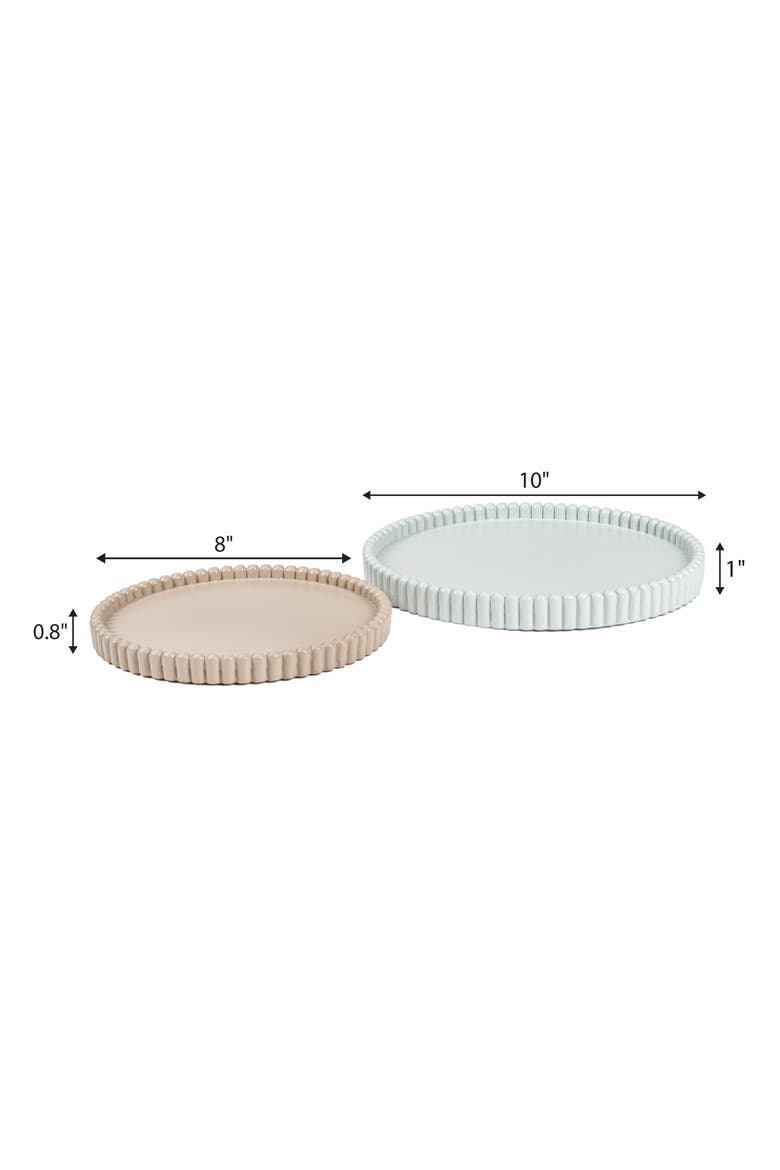 Opulence Modern Minimalist Concrete Fluted Edge Decorative Jewelry Trays, Alternate, color, Pale Blue/Stone