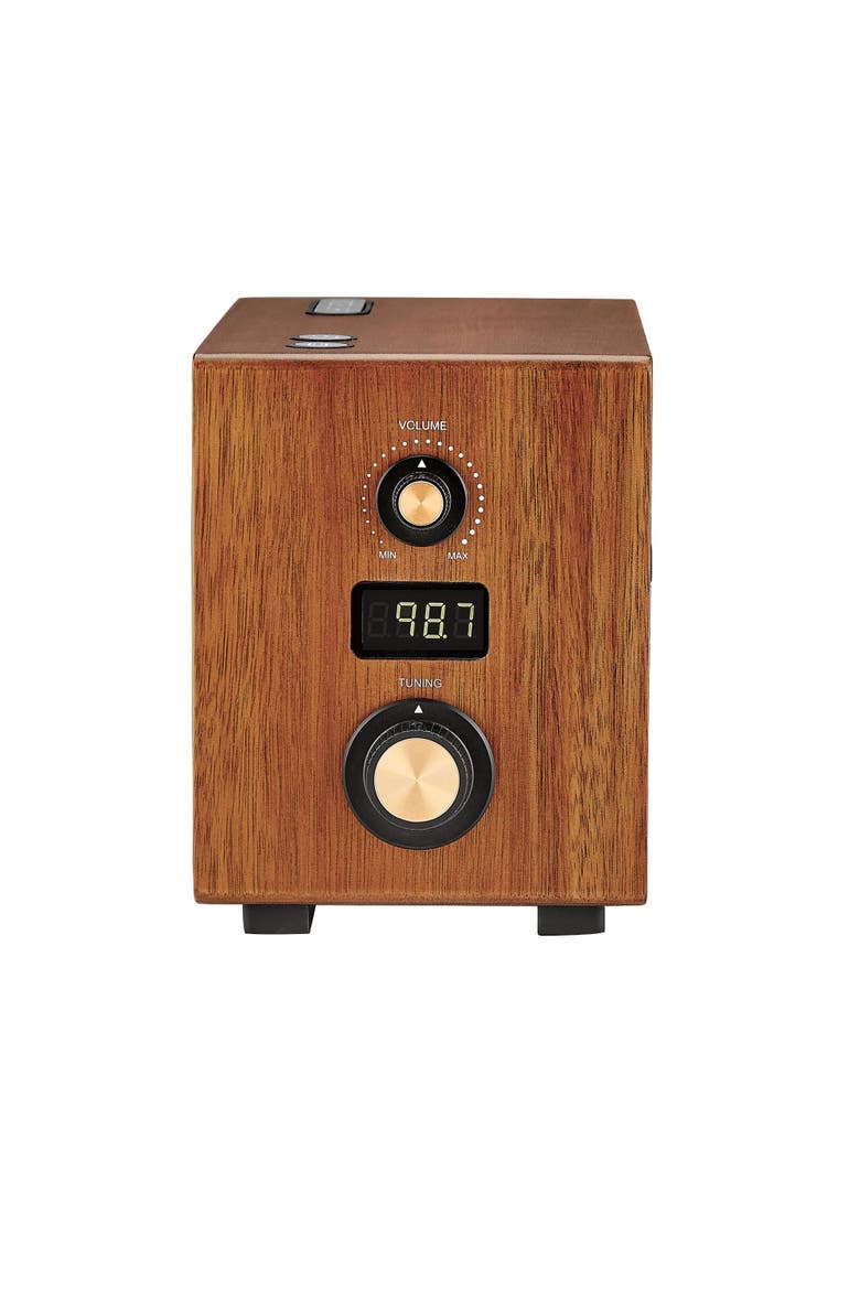 Precision Tone Clock Radio, Gold Tone, Alternate, color, Brown