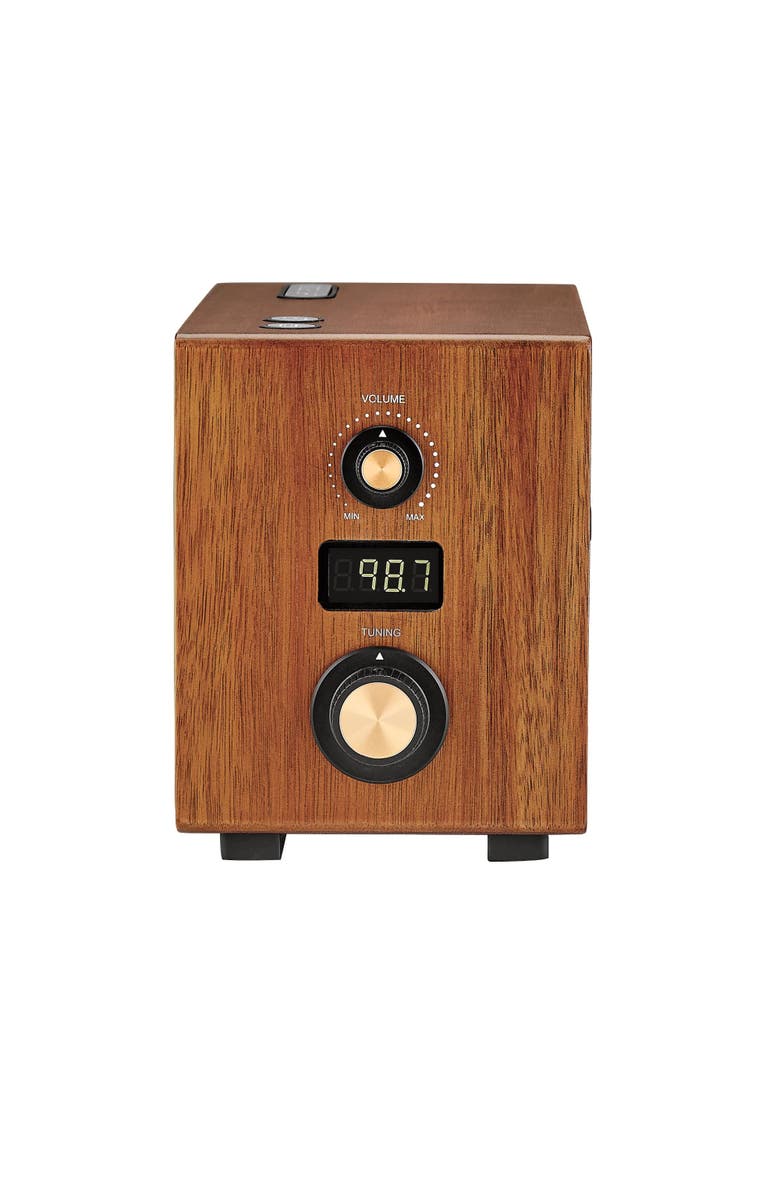 Bulova Clocks Precision Tone Clock Radio, Gold Tone, Alternate, color, Brown