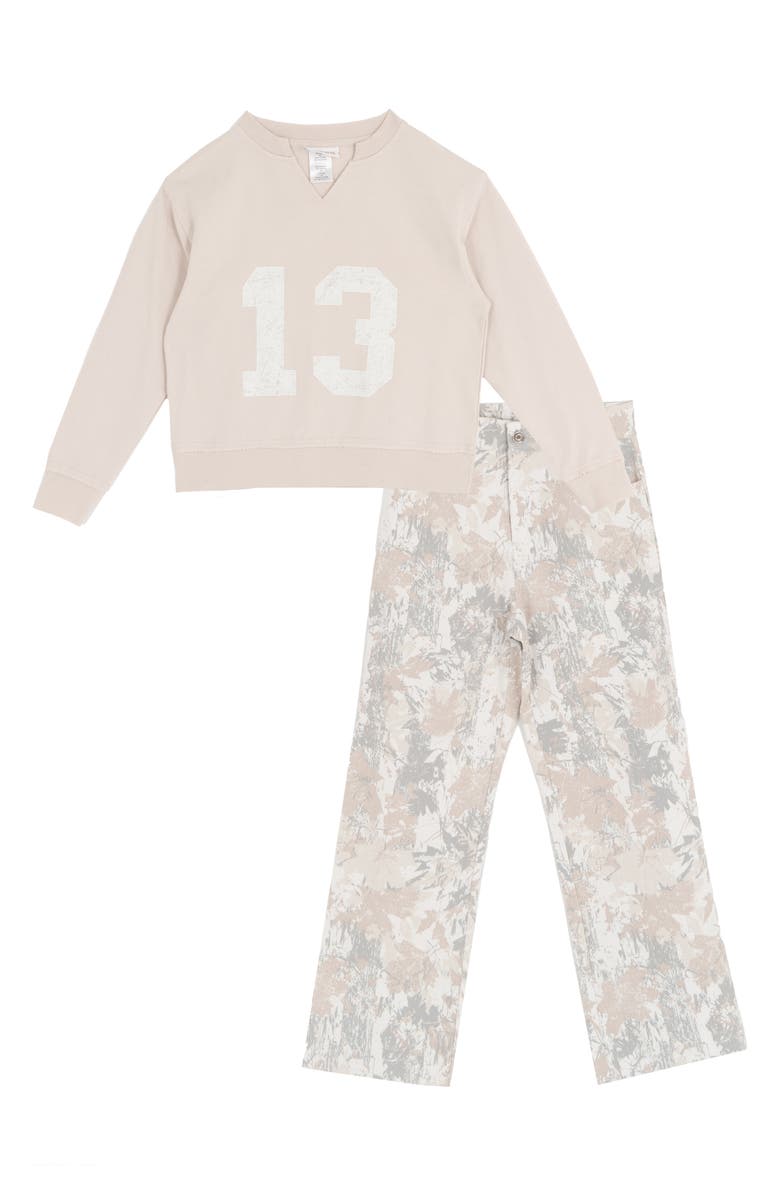 Tween Diva Kids' Graphic Sweatshirt & Camo Pants, Main, color, Sage