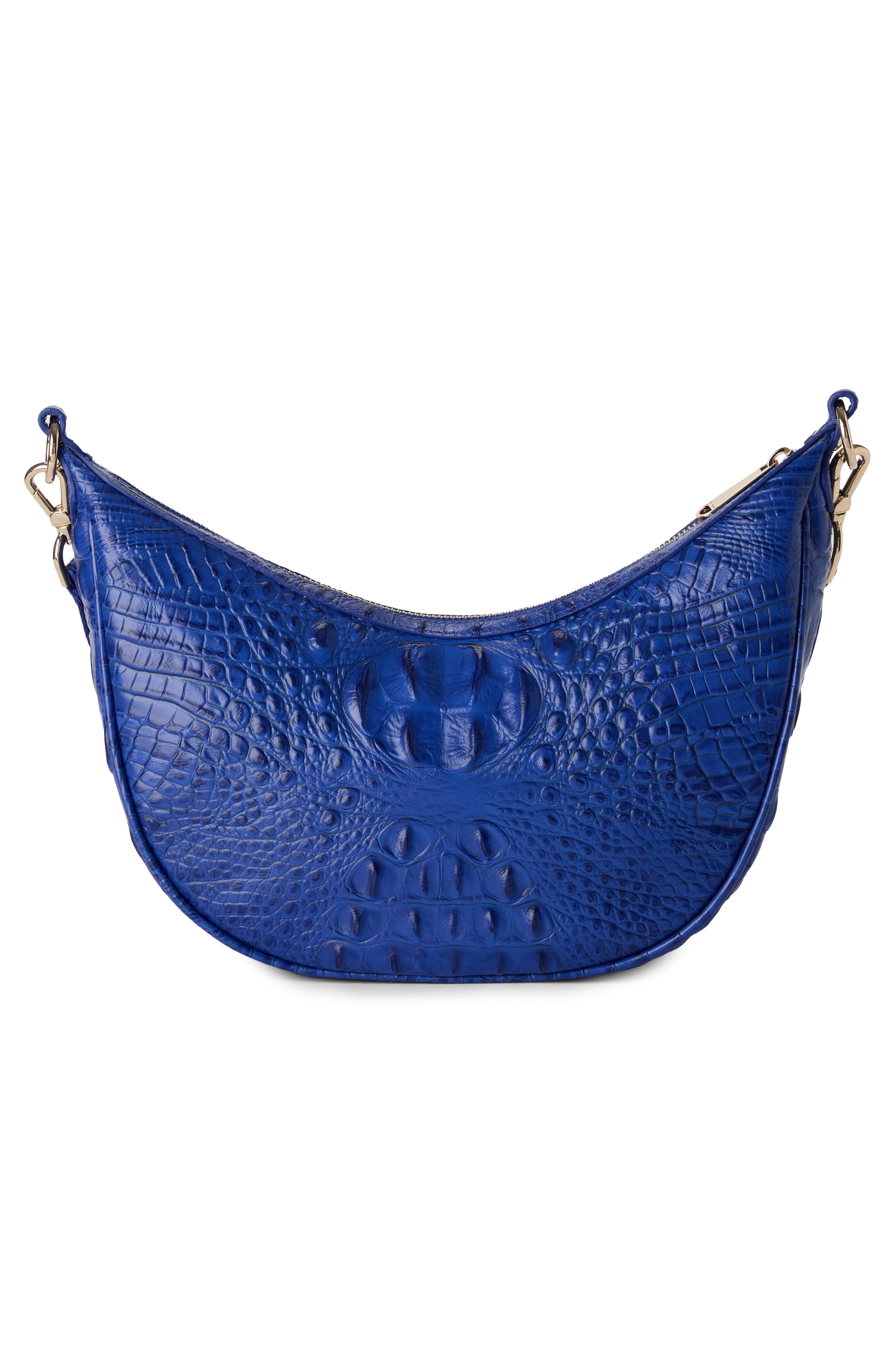 Brahmin Percy Croc Embossed Leather Shoulder Bag, Alternate, color, 