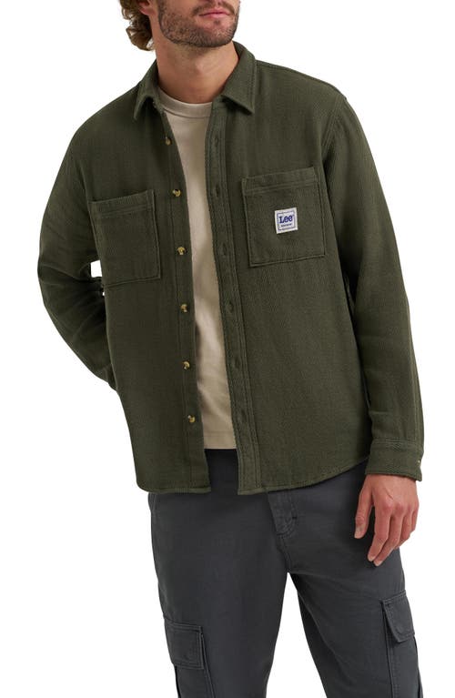 Lee Cotton Button-up Overshirt In Blue
