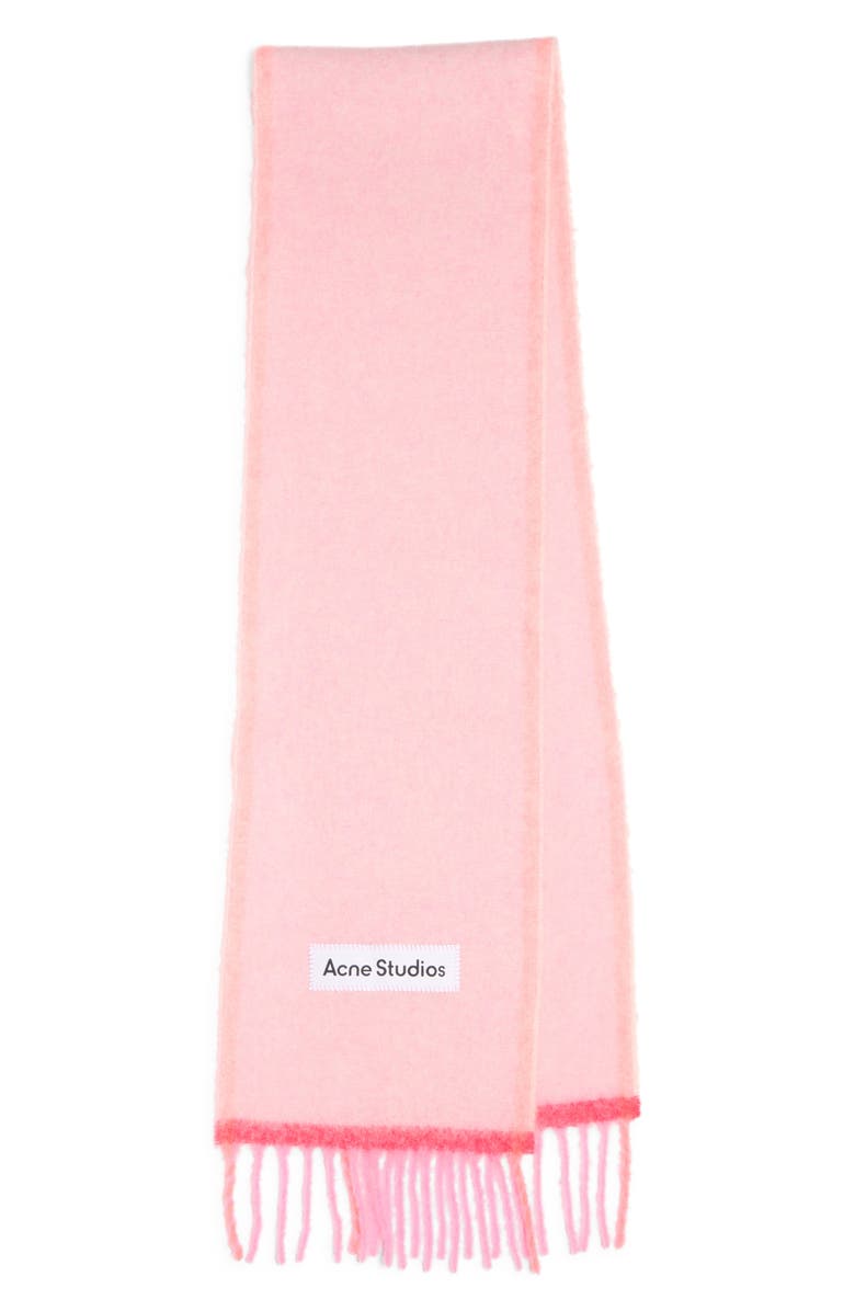 Acne Studios Valley Fringe Scarf, Main, color, Pink