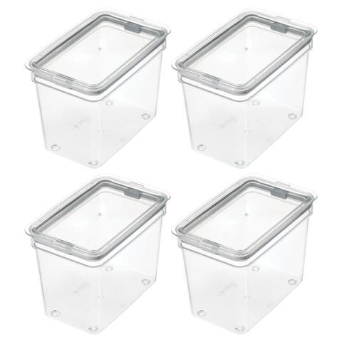 Medium Food Storage Bin with Airtight Lid - Set of 4 - Clear