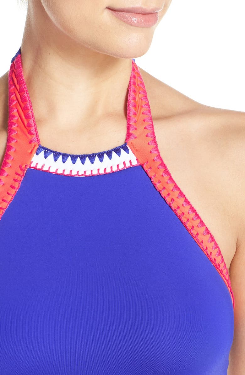 Seafolly 'Summer Vibe' High Neck Halter Bikini Top, Alternate, color, 