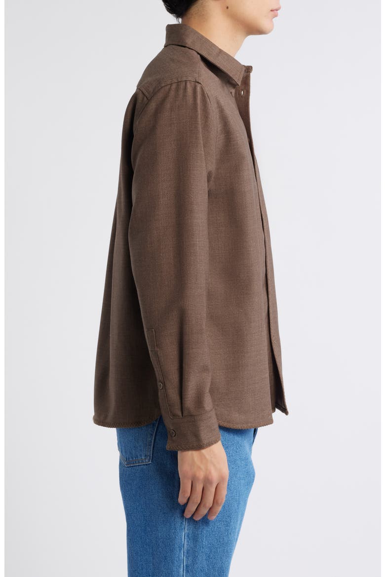 Auxiliary Everyday Wool Blend Button-Up Shirt, Alternate, color, TAN