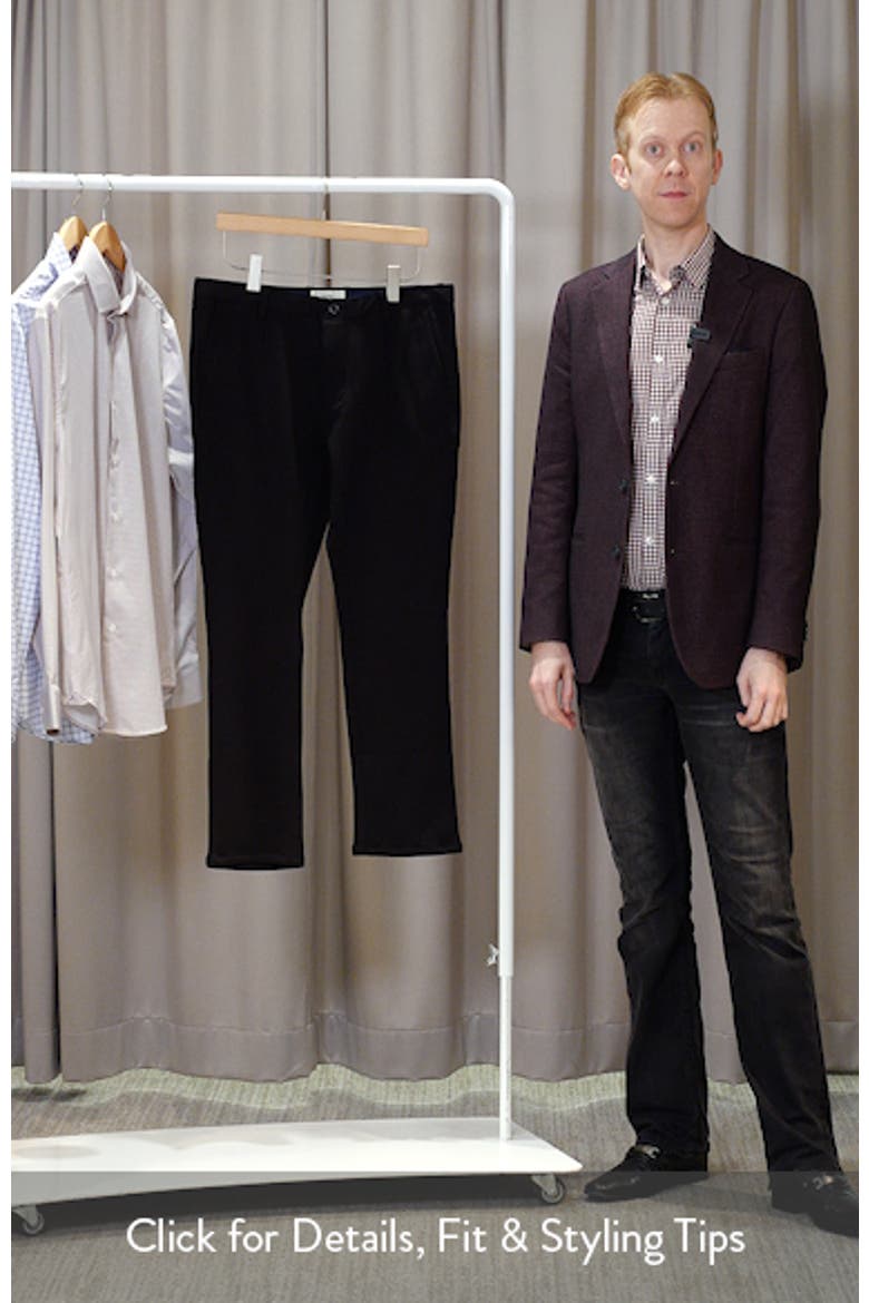 Cotton Blend Slim Straight Leg Pants video