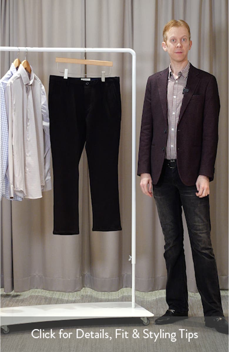 Cotton Blend Slim Straight Leg Pants, sales video thumbnail