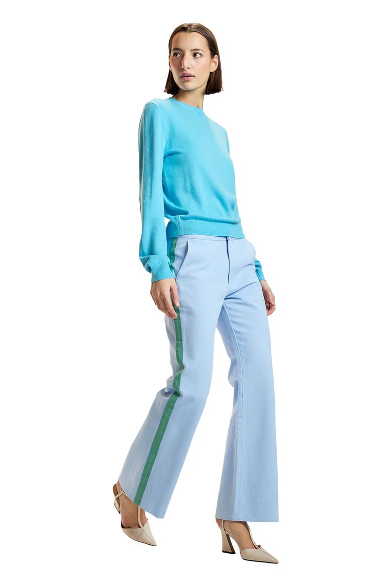 Cotton Cropped Flared Pants, Main, color, Blue