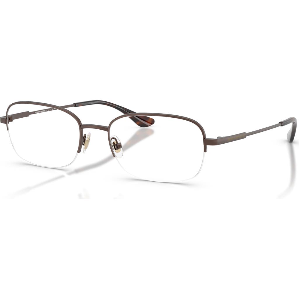 Brooks Brothers 54mm Rectangle Optical Glasses In Brown