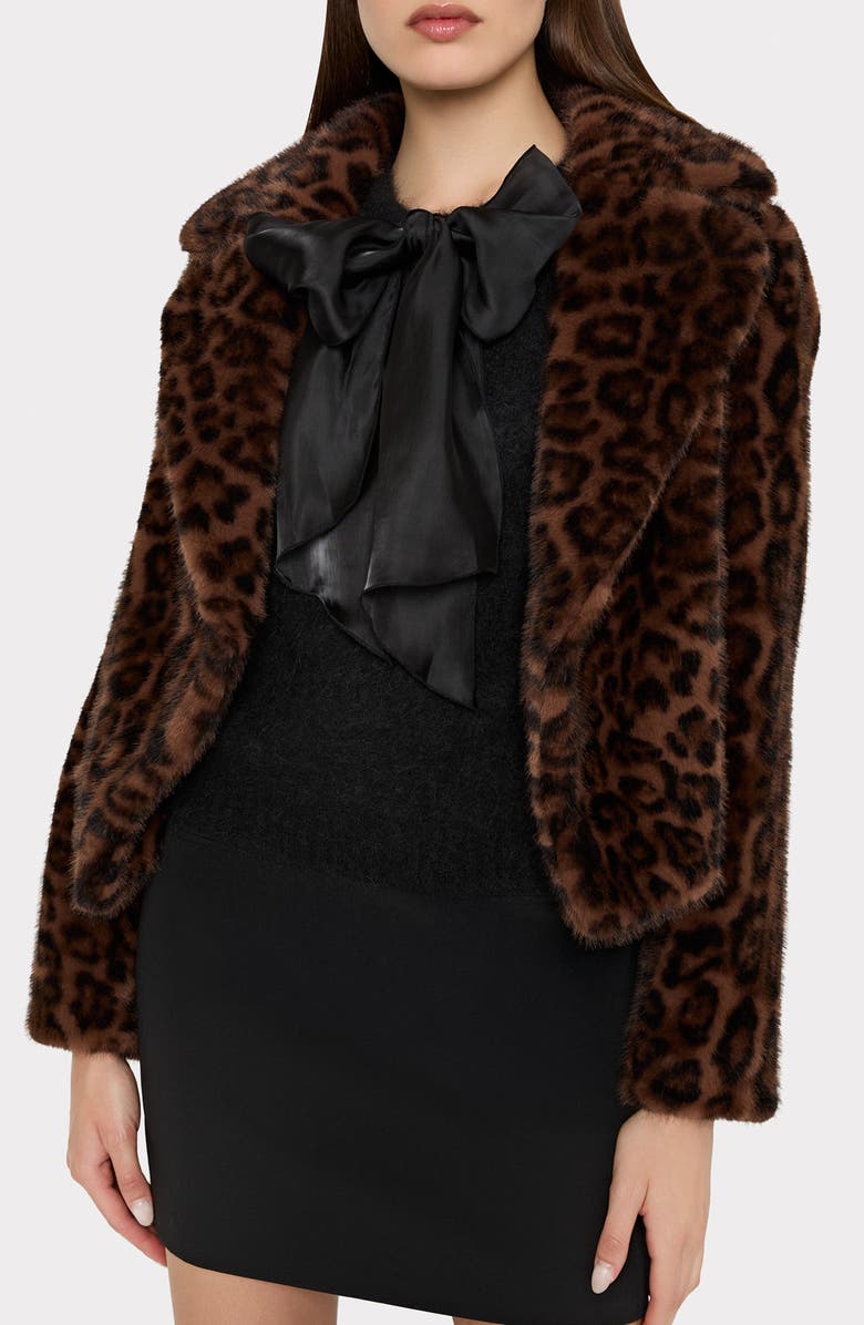 Milly Arya Faux Fur Jacket, Main, color, Brown Mult