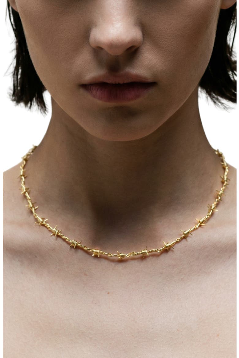 Danielle Barb Wire Choker Necklace, Main, color, GOLD