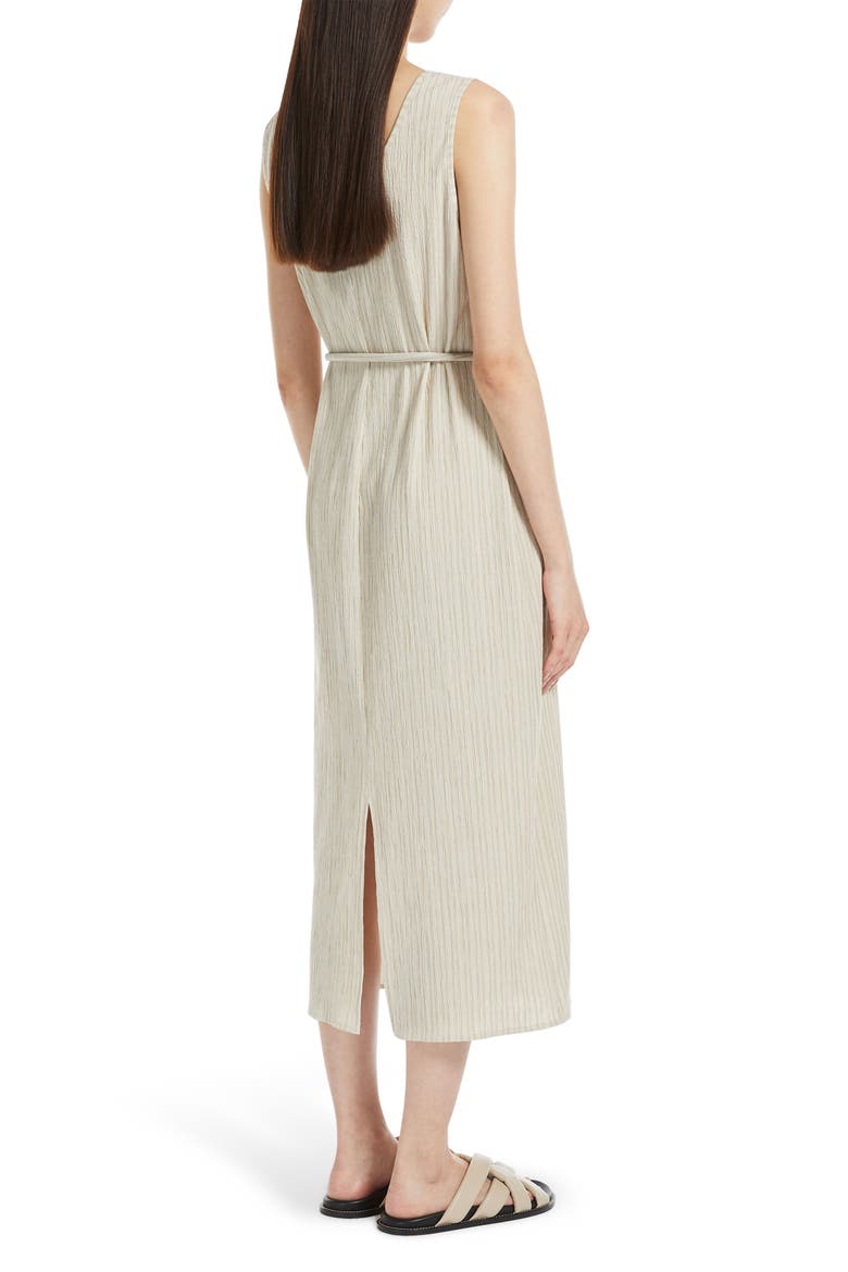 Global Tie Waist Sleeveless Maxi Dress, Alternate, color, SAND