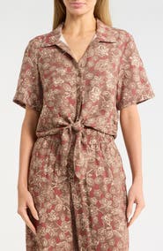Sanctuary Baja Tie Front Short Sleeve Shirt