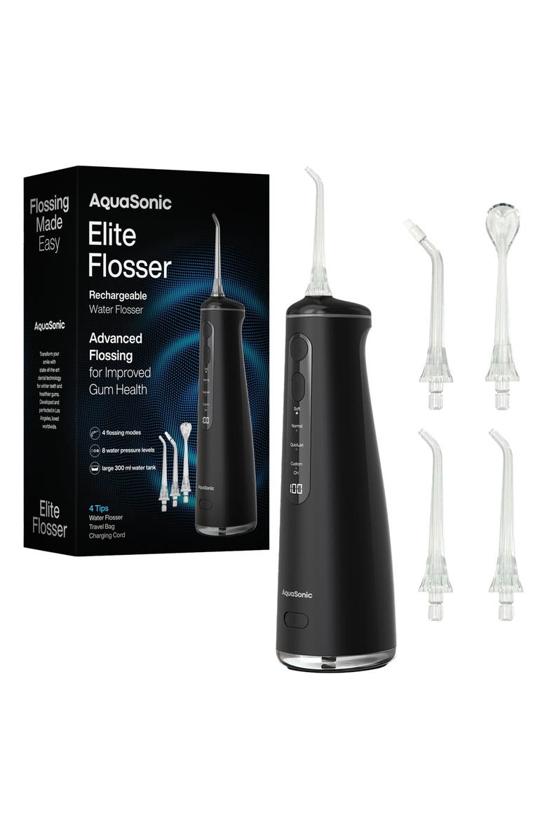 AQUASONIC Elite Black Flosser, Main, color, Black