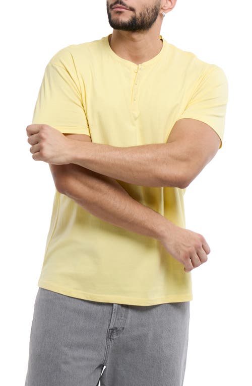 X-ray Xray Short Sleeve Henley In Yellow