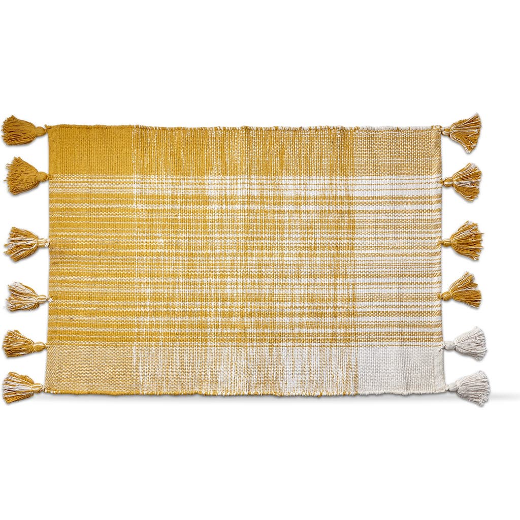 Tag Tassel Plaid Doormat Stylish Home Entryway Rug In Yellow