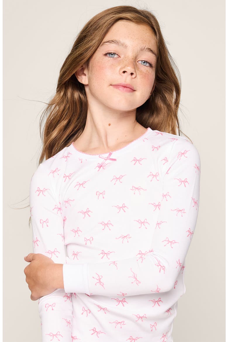 Blushing Bows Fitted Pajamas, Alternate, color, WHITE