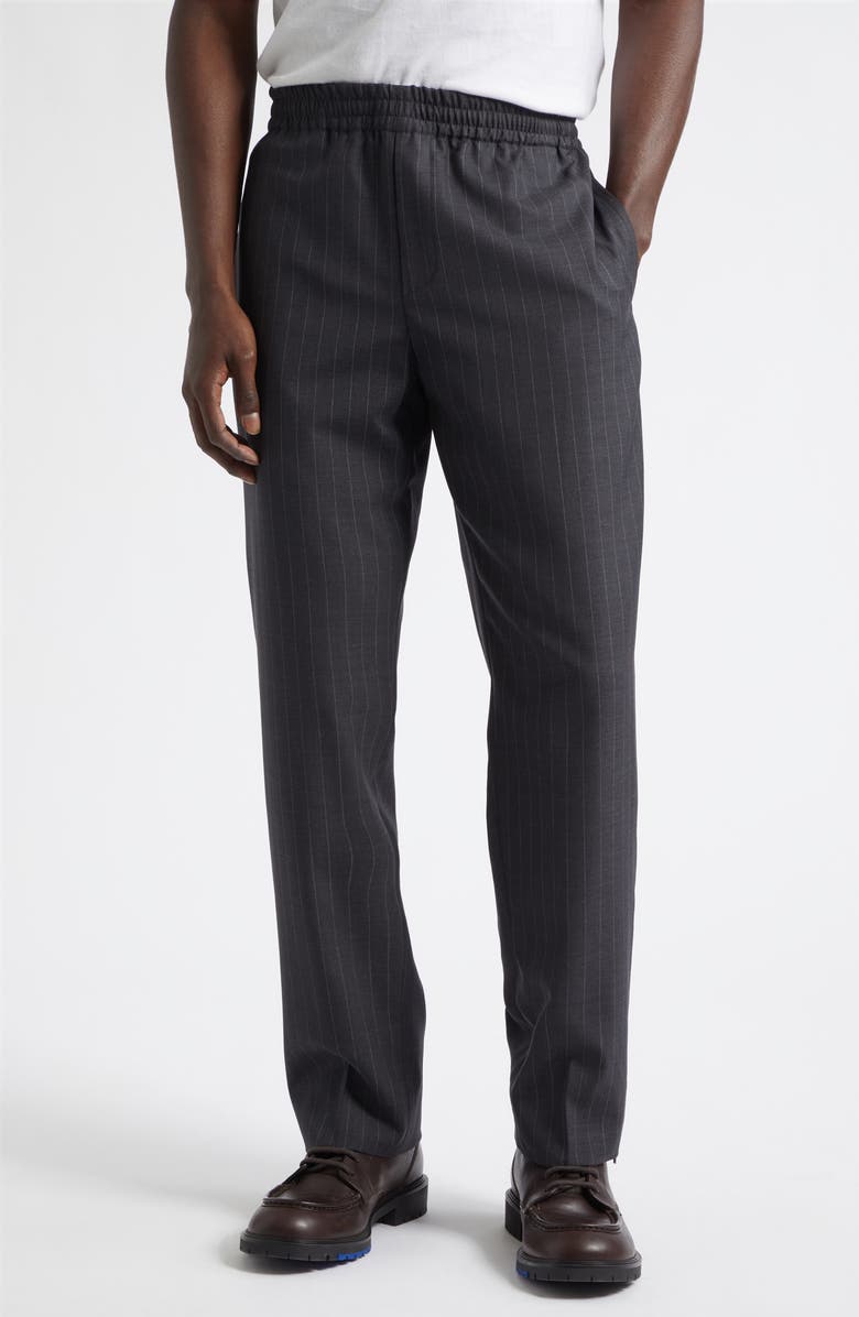 Burberry Trevor Pinstripe Wool Trousers, Main, color, Iron Grey Stripe