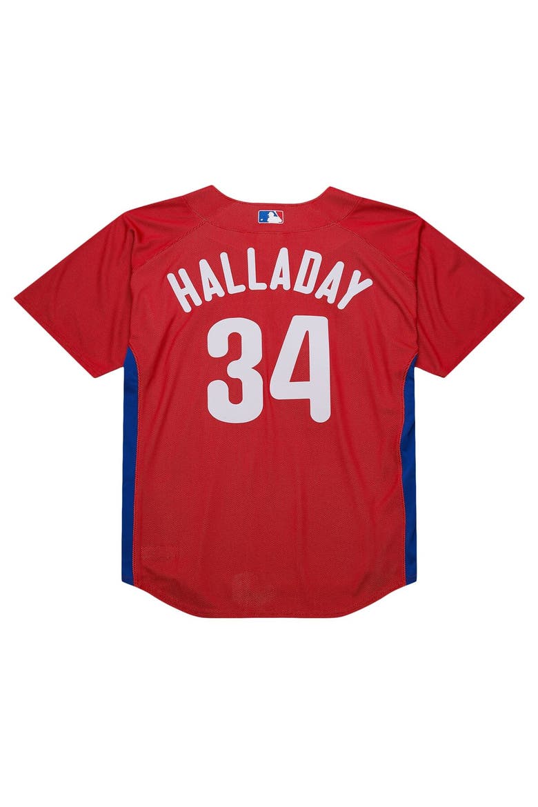 Men's Mitchell & Ness Roy Halladay Red Philadelphia Phillies Cooperstown Collection 2010 Batting Practice Jersey, Alternate, color, Red