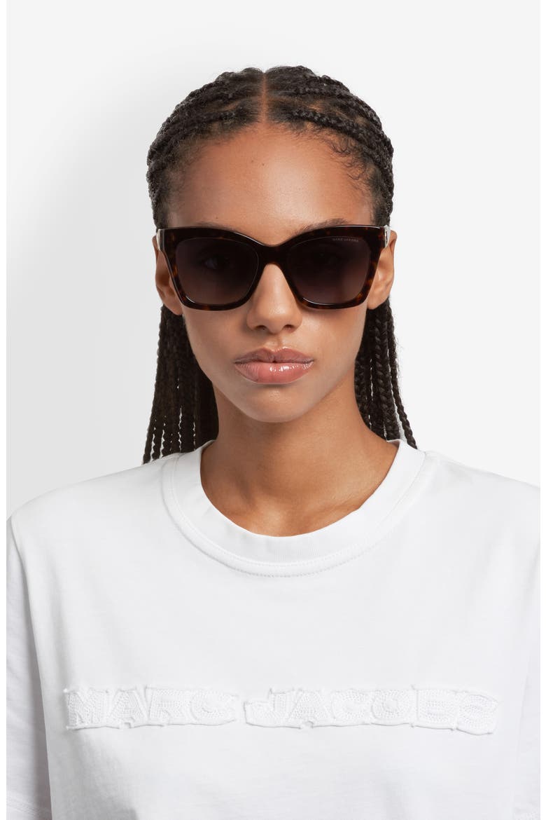 54mm Cat Eye Sunglasses, Alternate, color, HAVANA/ DARK GREY