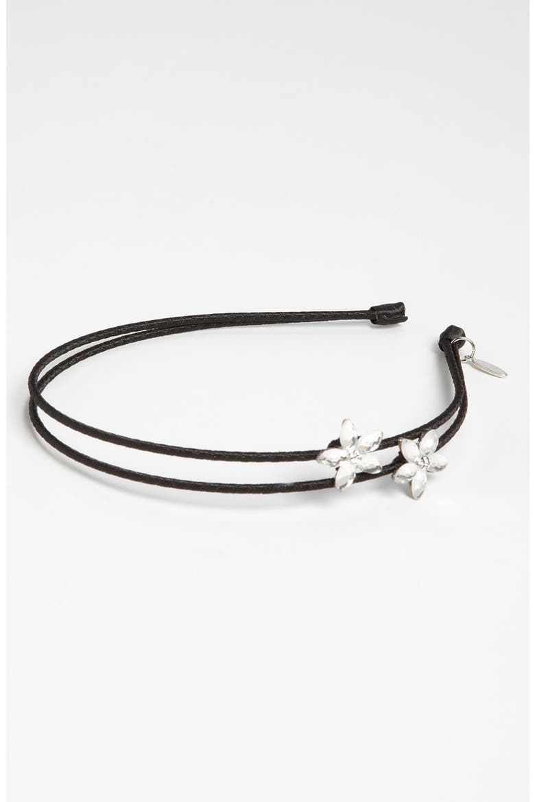'Dainty Flowers' Headband, Main, color, BLACK