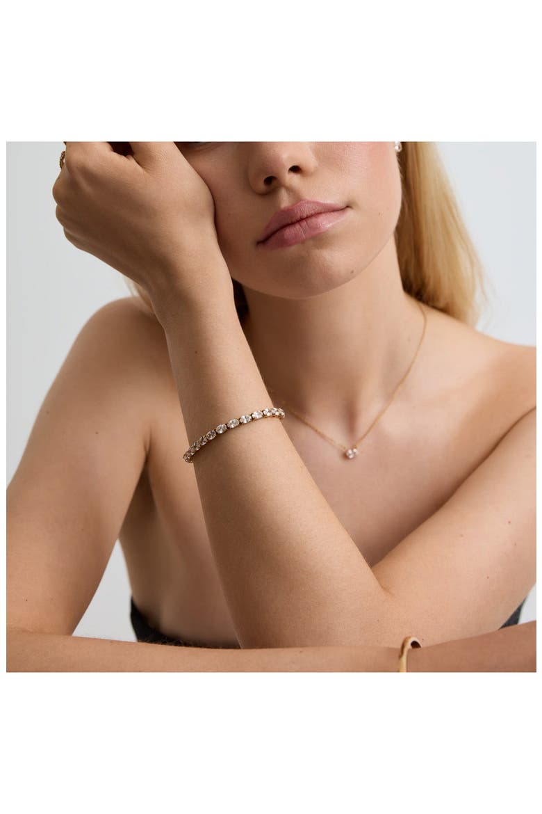 Oval Cubic Zirconia Tennis Bracelet, Alternate, color, GOLD
