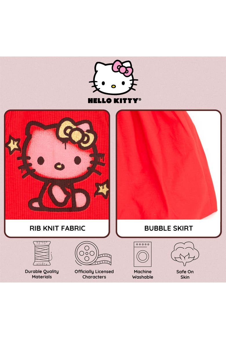 Sleeveless Bubble Dress, Alternate, color, Hello Kitty Cayenne