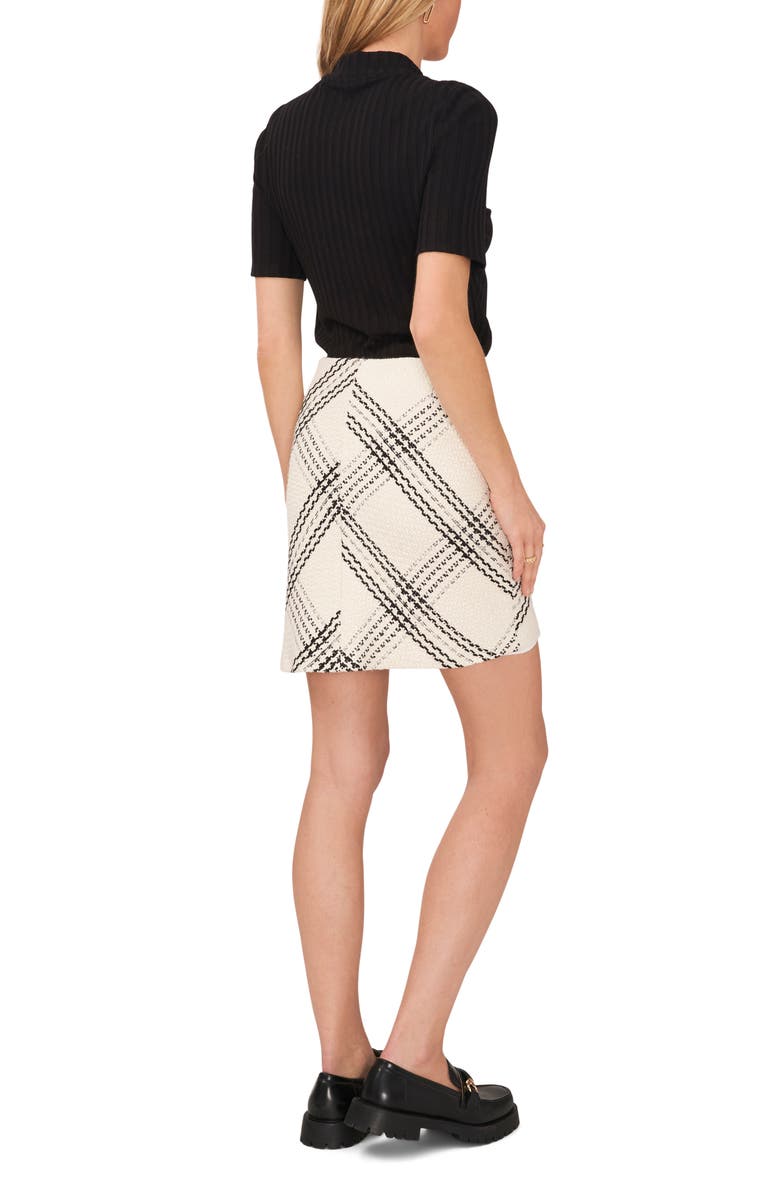 Vince Camuto Plaid Tweed Miniskirt, Alternate, color, 