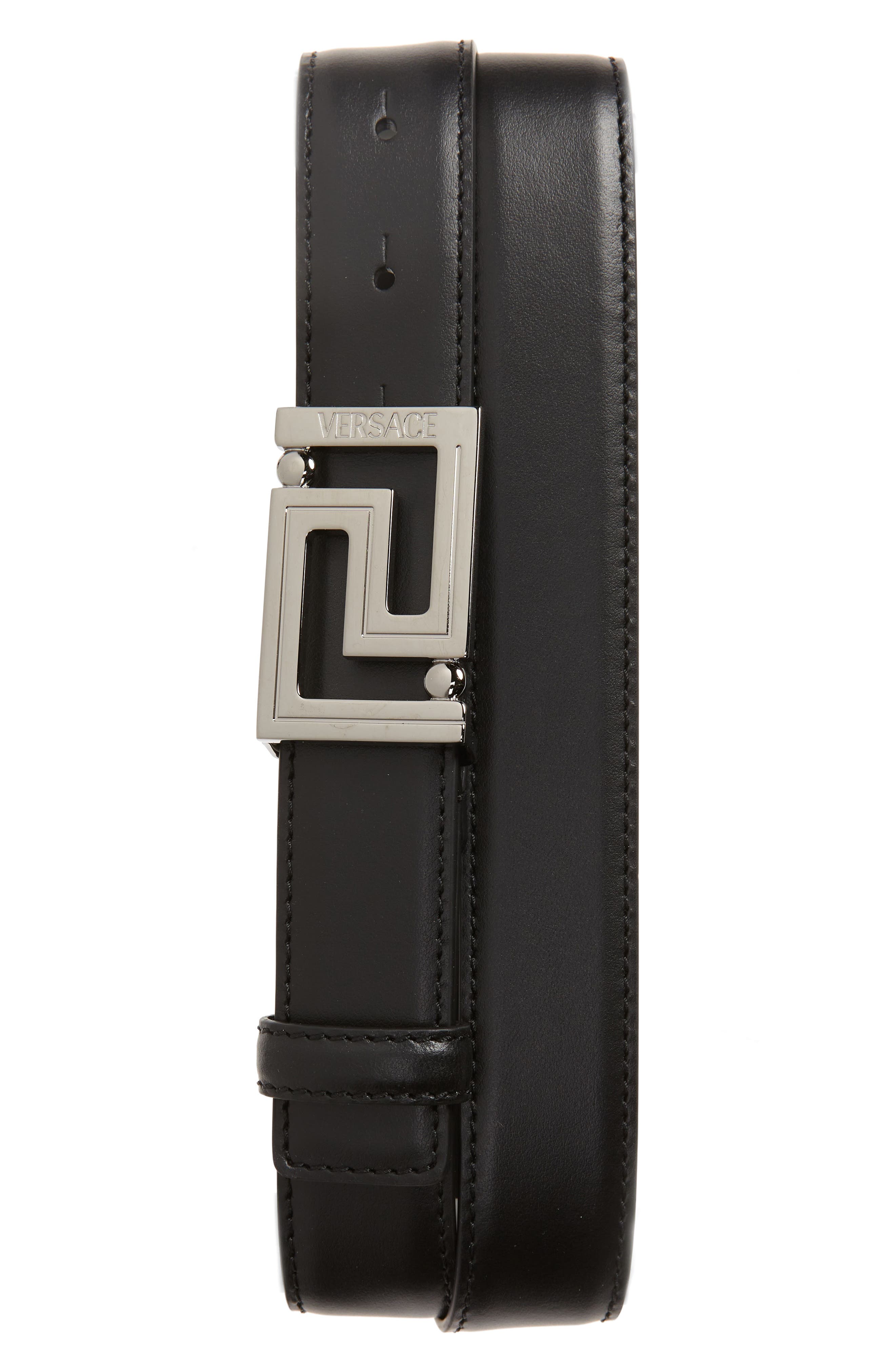 Versace Greca Buckle Leather Belt