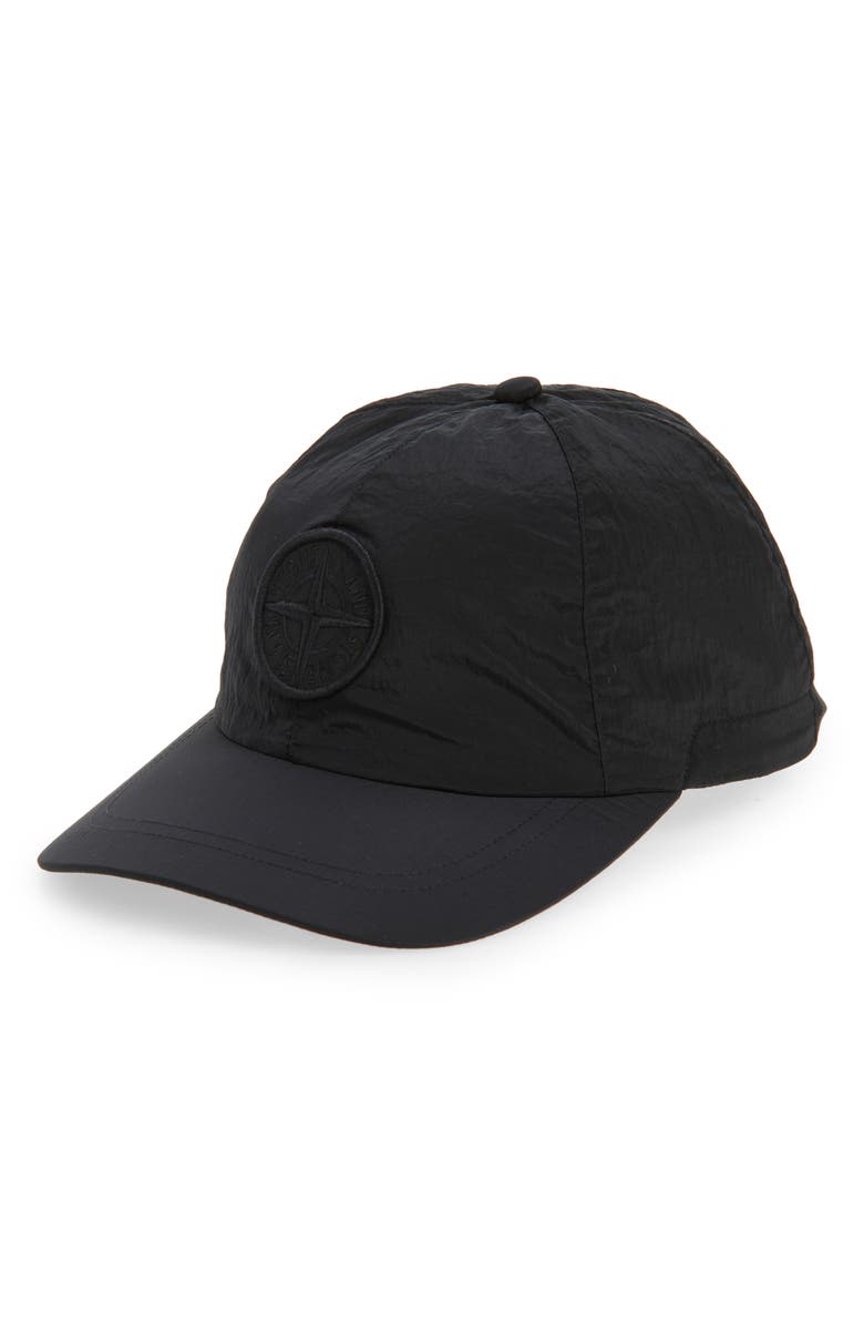 Stone Island Logo Embroidered Baseball Cap, Main, color, Black