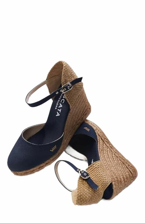 Viscata Satuna Canvas Espadrille Wedges In Blue