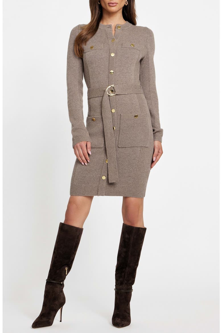 Afrah Long Sleeve Sweater Dress, Main, color, BEIGE