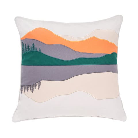 Sunset Forest Mountain Indoor/Outdoor Pillow