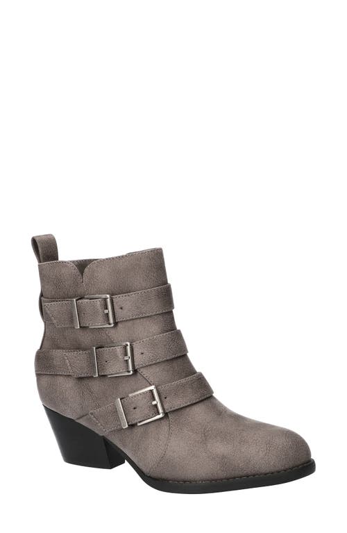 Bella Vita Bowie Buckle Strap Bootie In Gray