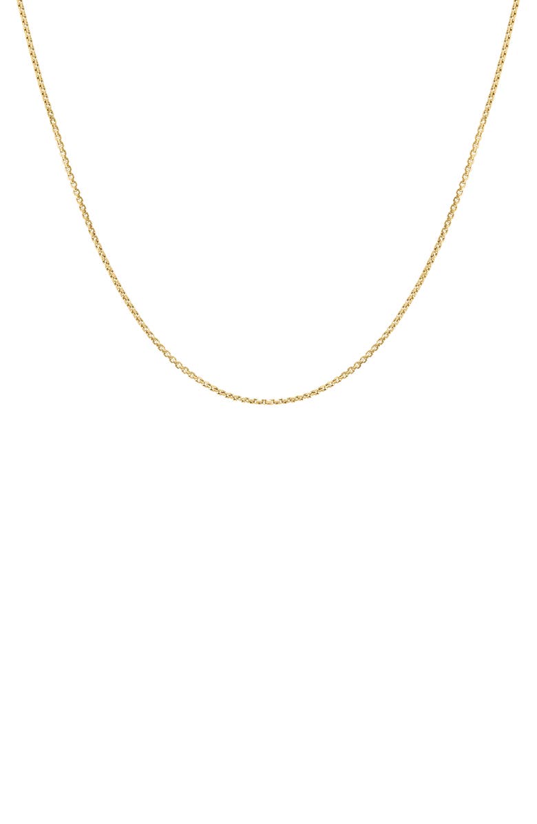 FUZION CREATIONS 14K Gold Box Chain Necklace, Main, color, Yellow