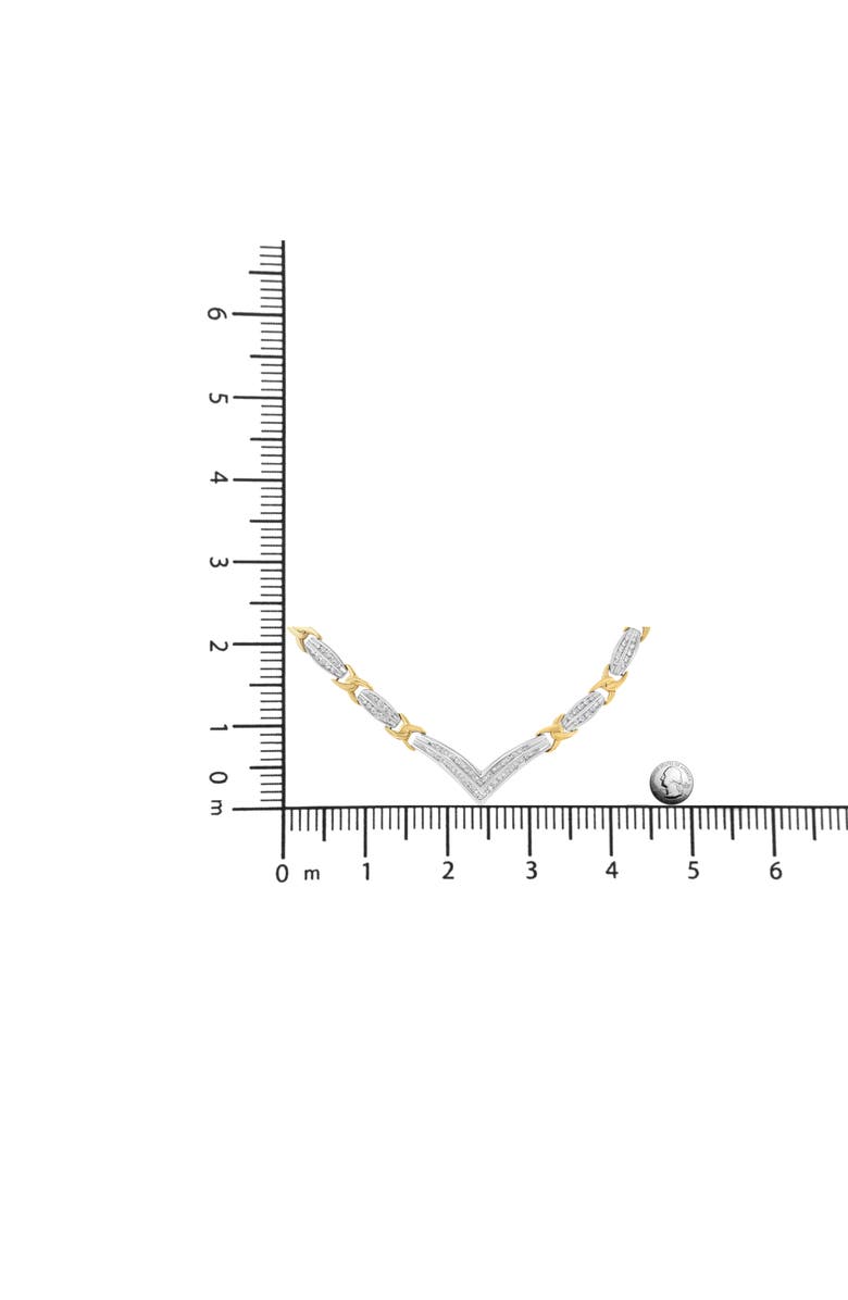 Haus of Brilliance 10K Yellow and White Gold 1.0 Cttw Diamond "V" Shape Statement Necklace, Alternate, color, Yellow