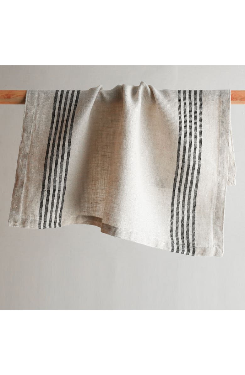 CG Hunter Striped Napkins, Black and Ivory, Main, color, Black