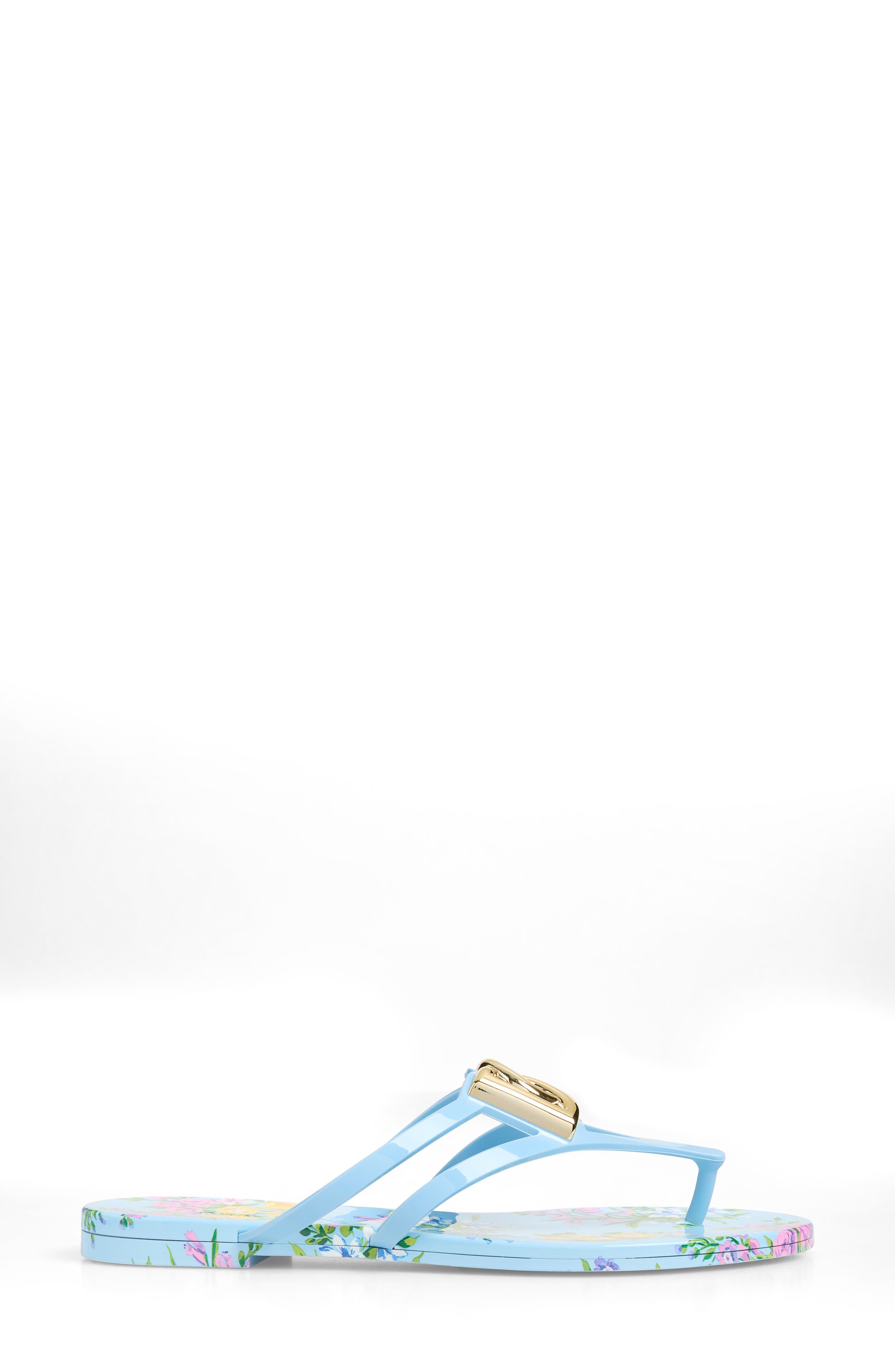 Dolce&Gabbana Logo Flip Flop, Alternate, color, Fiorellini F.celeste