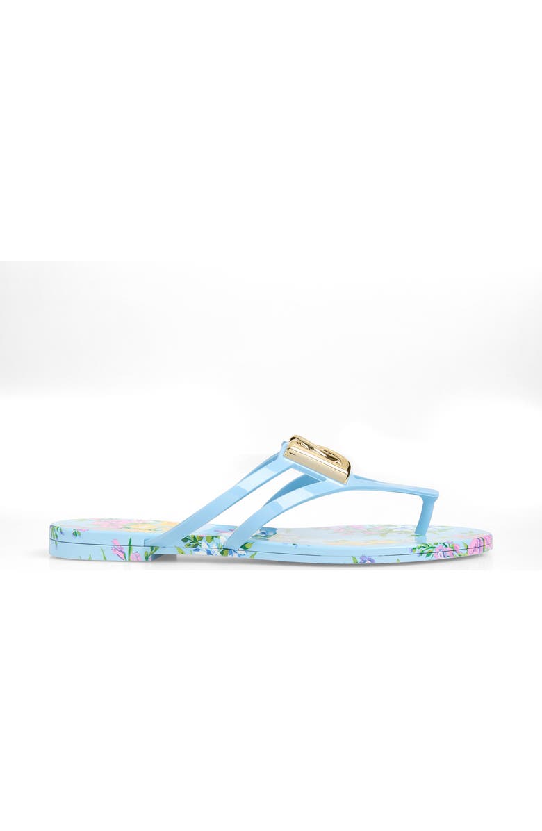 Dolce&Gabbana Logo Flip Flop, Alternate, color, Fiorellini F.celeste