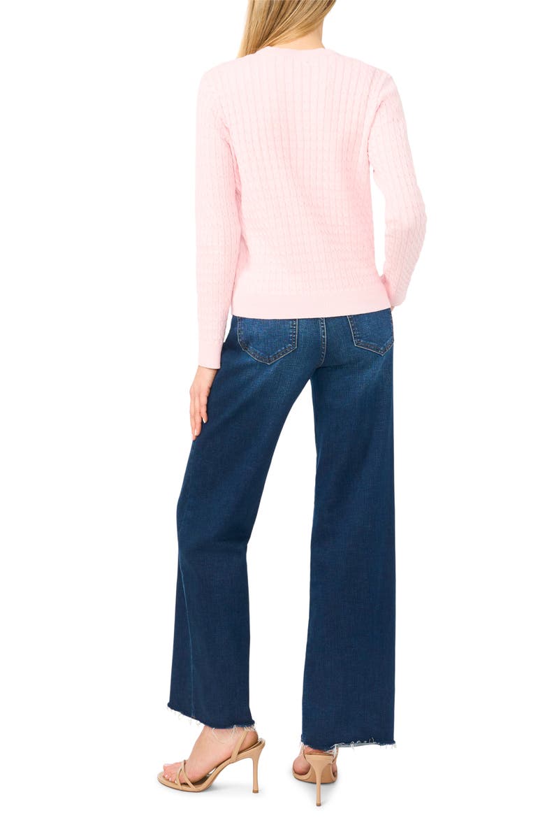 Cable Stitch Cotton Cardigan, Alternate, color, POTPOURRI