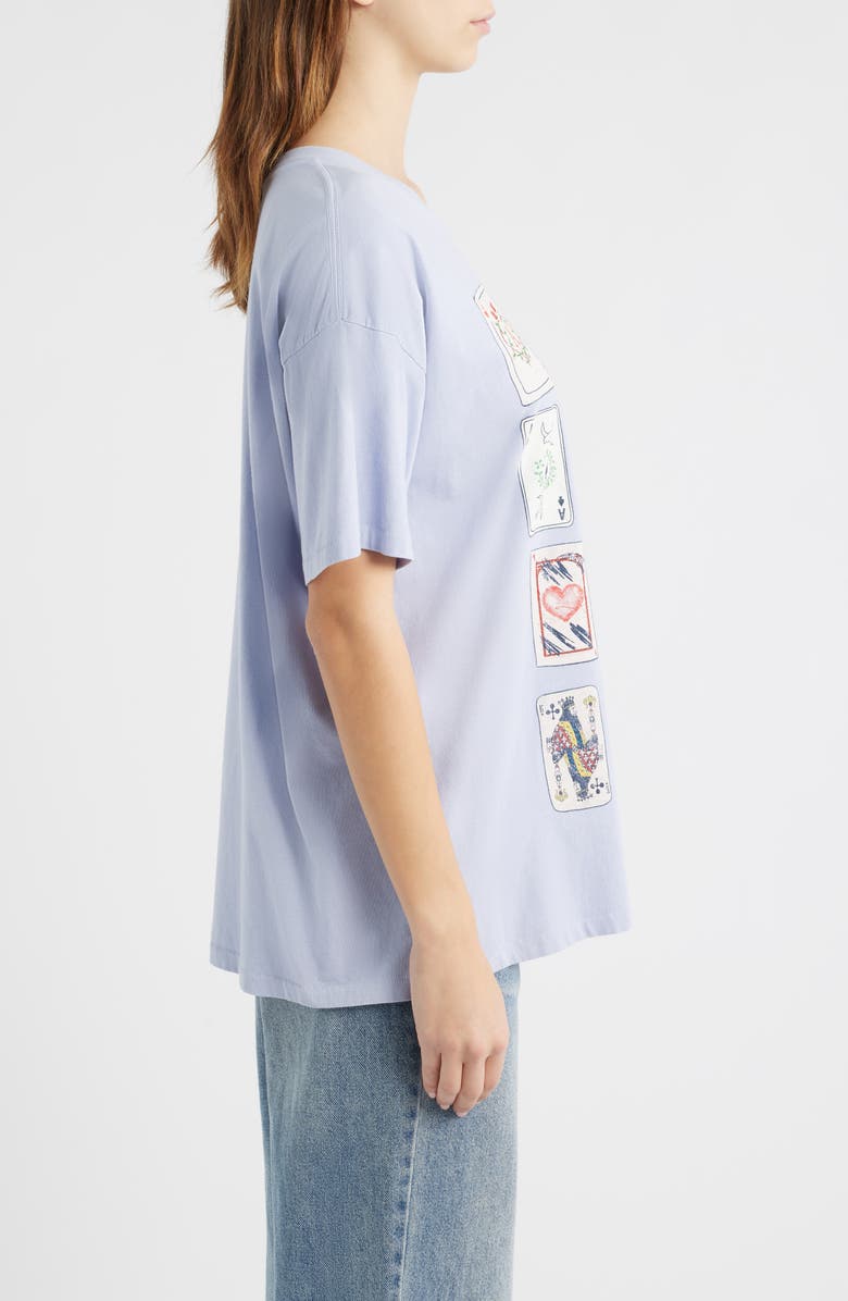 Daydreamer Cards for Dreamers Oversize Cotton Graphic T-Shirt, Alternate, color, Lavender Sky