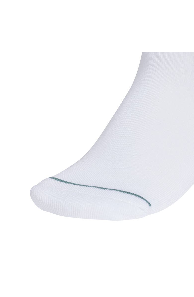 adidas Cushioned 3-Pack High Quarter Socks, Alternate, color, White/ Teal Green/ Mint Green