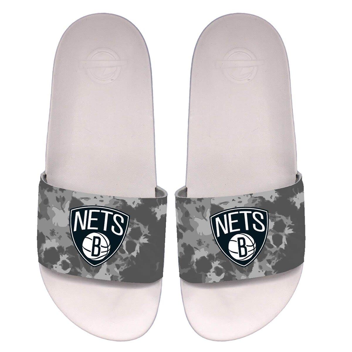 ISLIDE Unisex ISlide Brooklyn Nets Acid Wash Motto Slide Sandals, Main, color, 