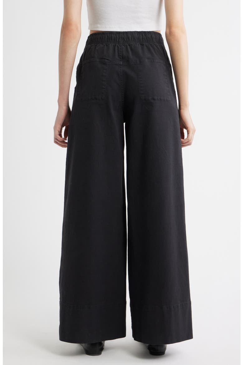 Drawstring Wide Leg Pants, Alternate, color, BLACK JET